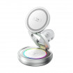 Бездротовий зарядний пристрій REMAX 20.5W Upgrade free metal foldable rotatable magnetic 3 in 1 wireless charger CW05 Sliver (6954851260271)
