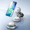 Бездротовий зарядний пристрій REMAX 20.5W Upgrade free metal foldable rotatable magnetic 3 in 1 wireless charger CW05 Sliver (6954851260271)