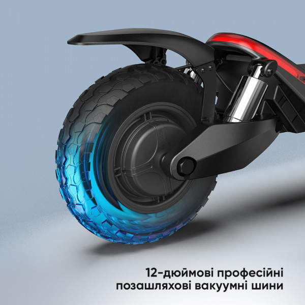 Електросамокат OKAI ES800 Panther Off-Road Black 12", 1500(3000)W, Dual Motor, 19.2Ah, 50km, 60kmh, 35%, NFC, App, 43kg (ES800-B)