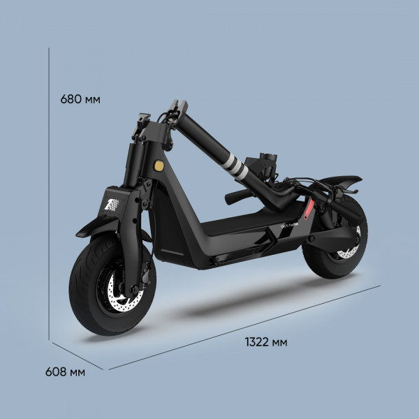 Електросамокат OKAI ES800 Panther Off-Road Black 12", 1500(3000)W, Dual Motor, 19.2Ah, 50km, 60kmh, 35%, NFC, App, 43kg (ES800-B)