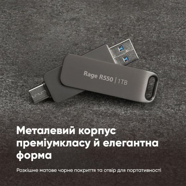 Флеш-накопичувач Patriot USB 3.2 Gen 1 Rage R550 32GB Type-A+C