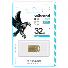 Флеш-накопичувач Wibrand USB 2.0 Hawk 32Gb Gold (WI2.0/HA32M1G)