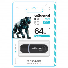Флеш-накопичувач Wibrand USB 2.0 Panther 64Gb Black (WI2.0/PA64P2B)