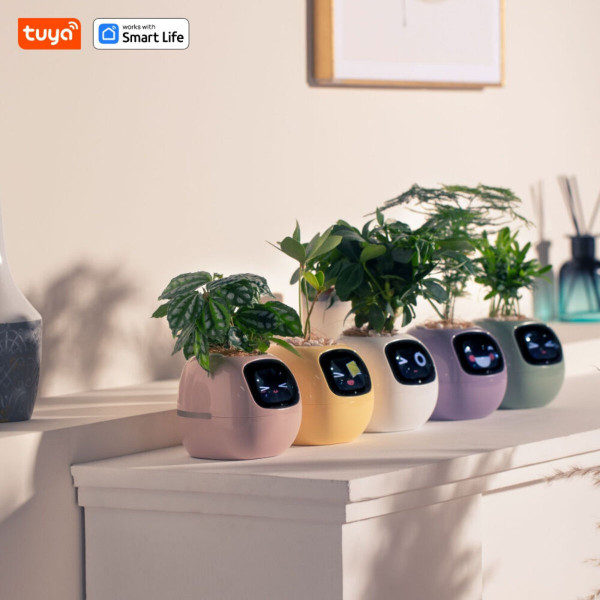 Інтерактивний розумний горщик для рослин Ivy Smart Planter Tuya AI, Yellow