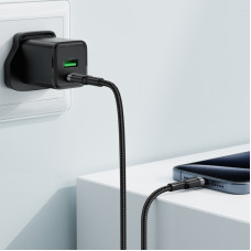 Кабель ACEFAST C22-03, Type-C to Type-C, 60W, 3A, 1.2m, Nylon Braid, Aluminum Alloy + TPE connectors, Black (6974316285137)