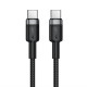 Кабель ACEFAST C22-03, Type-C to Type-C, 60W, 3A, 1.2m, Nylon Braid, Aluminum Alloy + TPE connectors, Black (6974316285137)