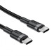 Кабель ACEFAST C22-03, Type-C to Type-C, 60W, 3A, 1.2m, Nylon Braid, Aluminum Alloy + TPE connectors, Black (6974316285137)
