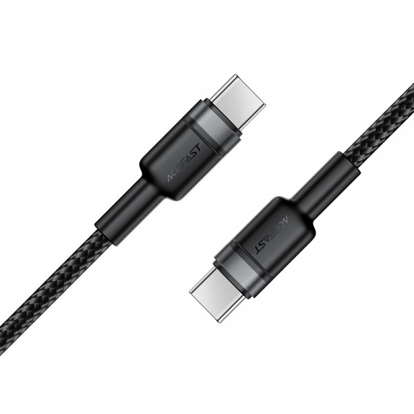 Кабель ACEFAST C22-03, Type-C to Type-C, 60W, 3A, 1.2m, Nylon Braid, Aluminum Alloy + TPE connectors, Black (6974316285137)