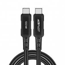 Кабель ACEFAST C4-03 Type-C to Type-C 5A, 100W, 2m, nylon, zinc connectors, Чорний