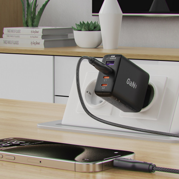 Кабель ACEFAST C8-04 USB-A to USB-C charging data cable 1.2 м Black (6974316282693)