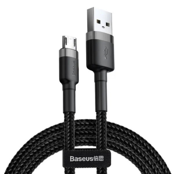 Кабель Baseus Cafule Cable USB For Micro 1.5A 2m Gray+Чорний