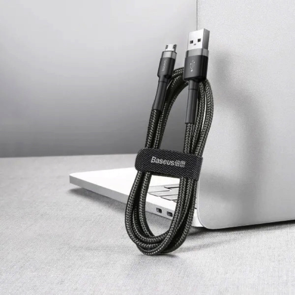 Кабель Baseus Cafule Cable USB For Micro 1.5A 2m Gray+Чорний