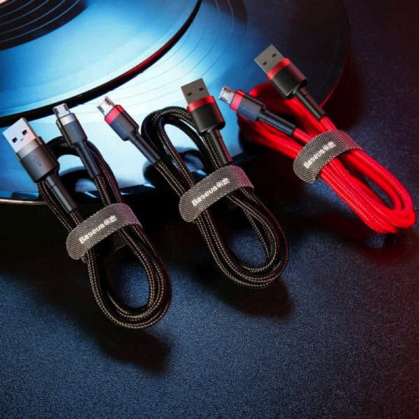 Кабель Baseus Cafule Cable USB For Micro 1.5A 2m Gray+Чорний
