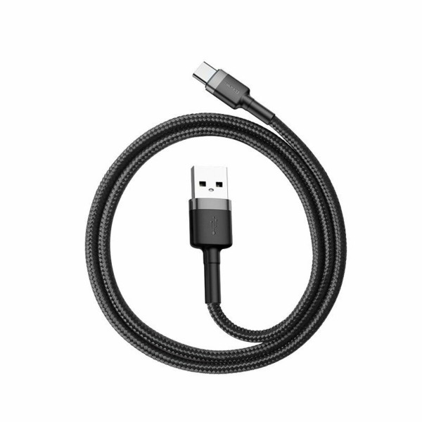 Кабель Baseus Cafule Cable USB For Type-C 3A 2m Gray+Чорний