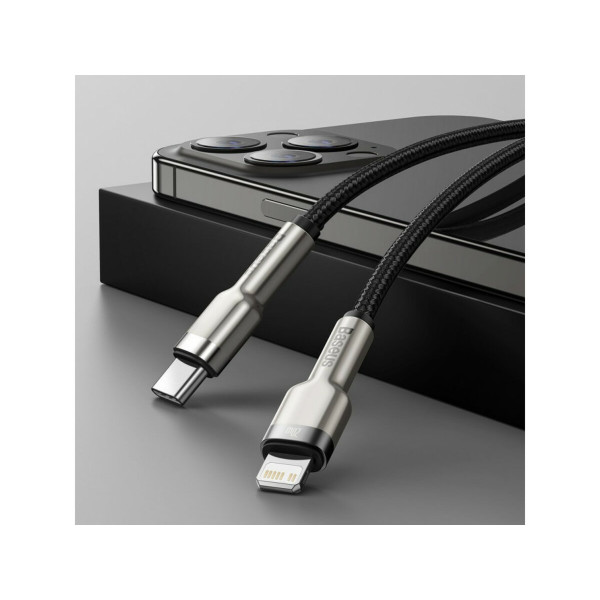 Кабель Baseus Cafule Series Metal Data Cable Type-C to iP PD 20W 2m Чорний