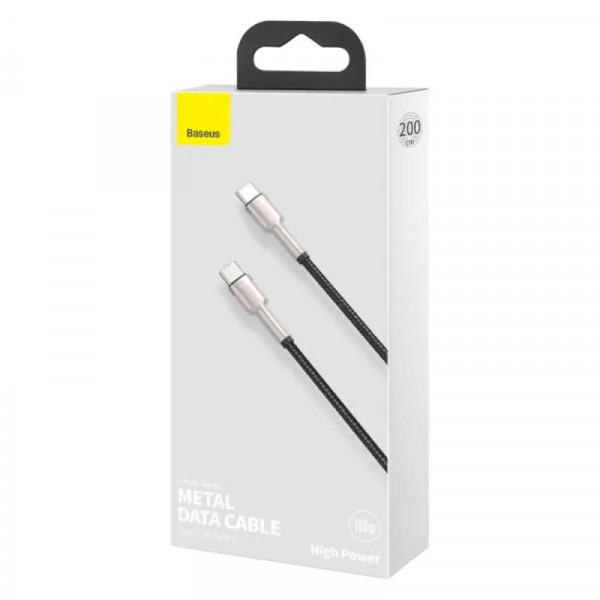 Кабель Baseus Cafule Series Metal Data Cable Type-C to Type-C 100W 2m Black (CATJK-D01)