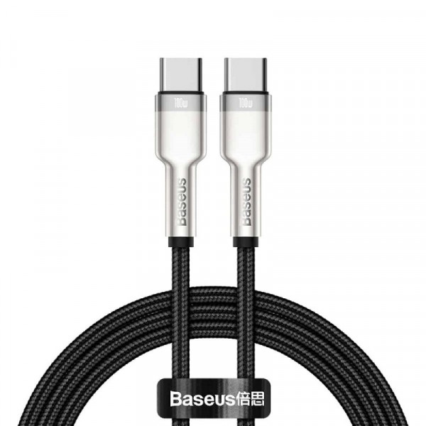 Кабель Baseus Cafule Series Metal Data Cable Type-C to Type-C 100W 2m Black (CATJK-D01)