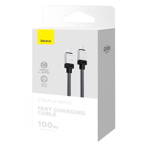 Кабель Baseus CoolPlay Series Fast Charging Cable Type-C to Type-C 100W 2m Black