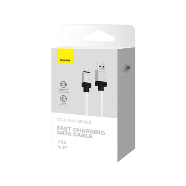 Кабель Baseus CoolPlay Series Fast Charging Cable USB to iP 2.4A 1m Білий