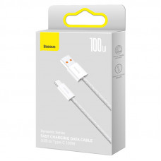Кабель Baseus Dynamic Series Fast Charging Data Cable USB to Type-C 100W 2m White (CALD000702)
