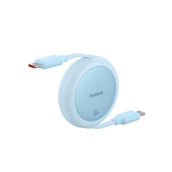 Кабель Baseus Free2Pull Mini Charging Cable USB-C to USB-C 60W 1m Galaxy Блакитний