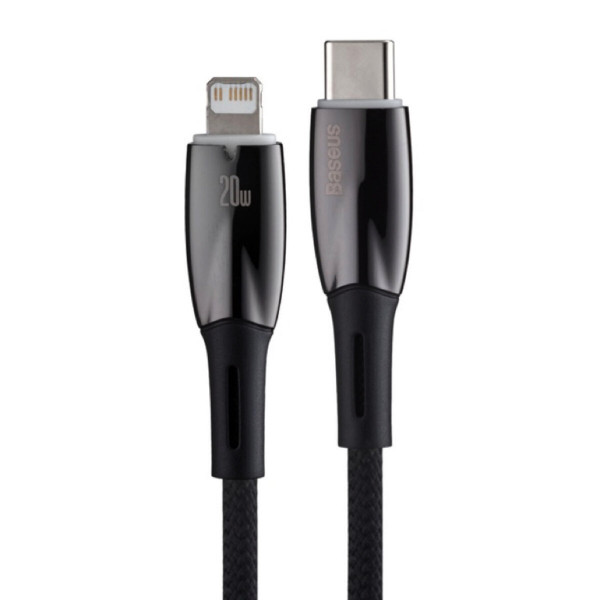 Кабель Baseus Glimmer Series Fast Charging Data Cable Type-C to iP 20W 2m Чорний