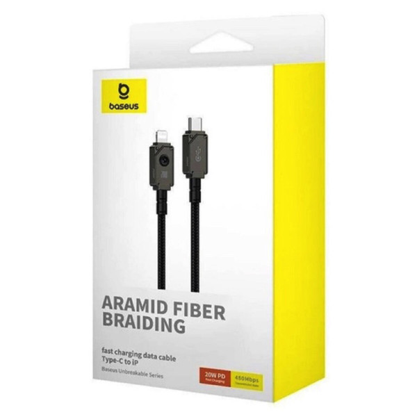 Кабель Baseus Unbreakable Series Fast Charging Data Cable Type-C to iP 20W 1m Cluster Чорний