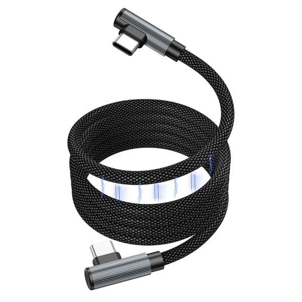 Кабель BOROFONE BU50 elbow magnetic 60W charging data cable Type-C to Type-C 1m Чорний