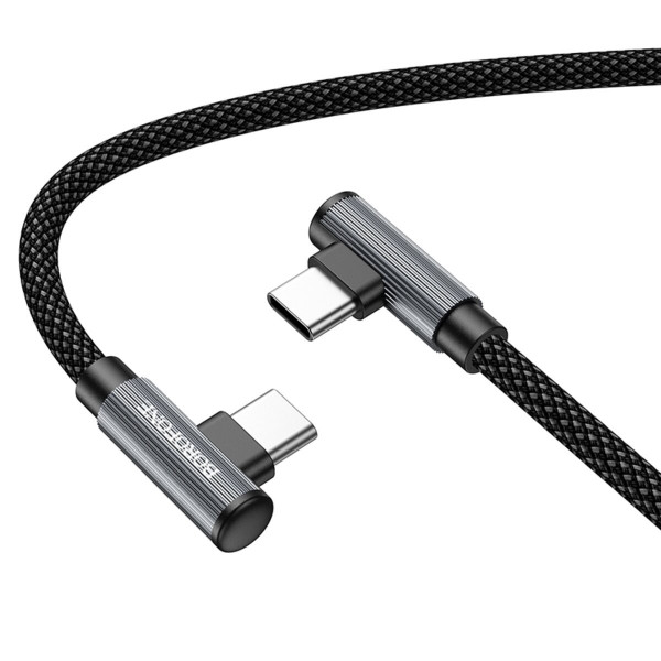 Кабель BOROFONE BU50 elbow magnetic 60W charging data cable Type-C to Type-C 1m Чорний