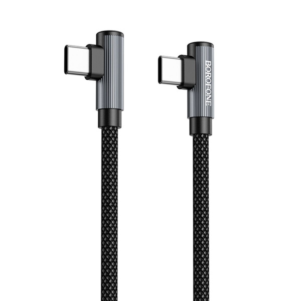 Кабель BOROFONE BU50 elbow magnetic 60W charging data cable Type-C to Type-C 1m Чорний
