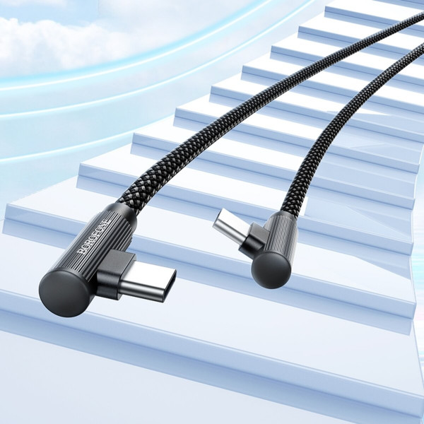 Кабель BOROFONE BU50 elbow magnetic 60W charging data cable Type-C to Type-C 1m Чорний