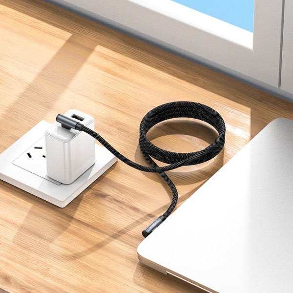 Кабель BOROFONE BU50 elbow magnetic 60W charging data cable Type-C to Type-C 1m Чорний
