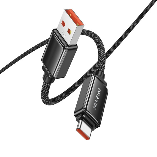Кабель BOROFONE BU53 5A Meteor fast charging data cable Type-C Чорний