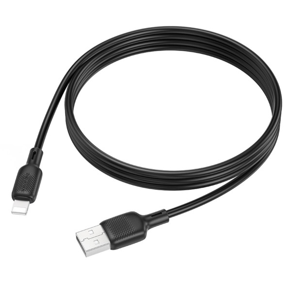 Кабель BOROFONE BX113 Lenny silicone charging data cable iP(L=1M) Чорний