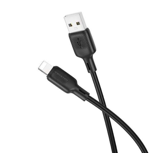Кабель BOROFONE BX113 Lenny silicone charging data cable iP(L=1M) Чорний