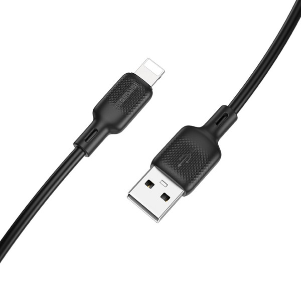 Кабель BOROFONE BX113 Lenny silicone charging data cable iP(L=1M) Чорний