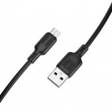 Кабель BOROFONE BX113 Lenny silicone charging data cable Micro(L=3M) Black