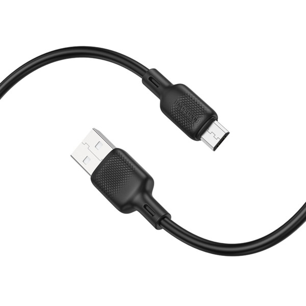 Кабель BOROFONE BX113 Lenny silicone charging data cable Micro(L=3M) Чорний