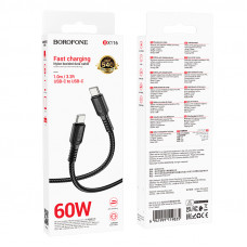 Кабель BOROFONE BX116 Certain 60W charging data cable C to C Black (6941991119835)