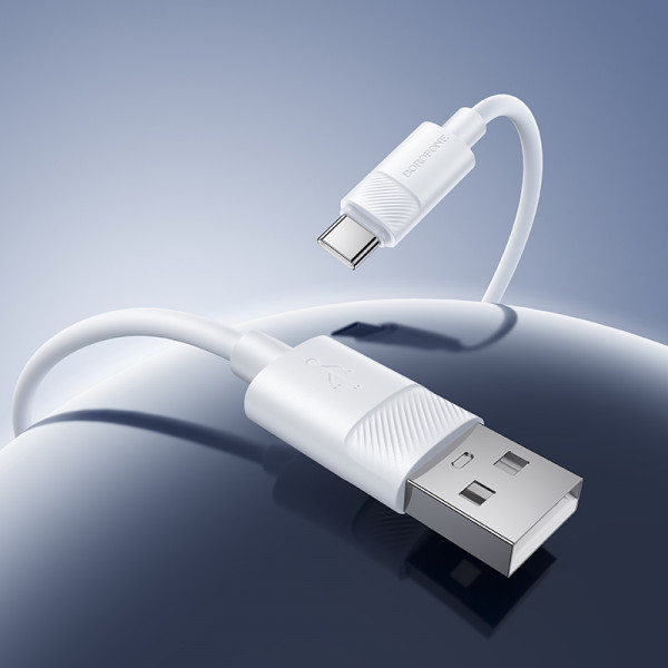 Кабель BOROFONE BX123 Leya silicone charging data cable Type-C White (6941991124228)