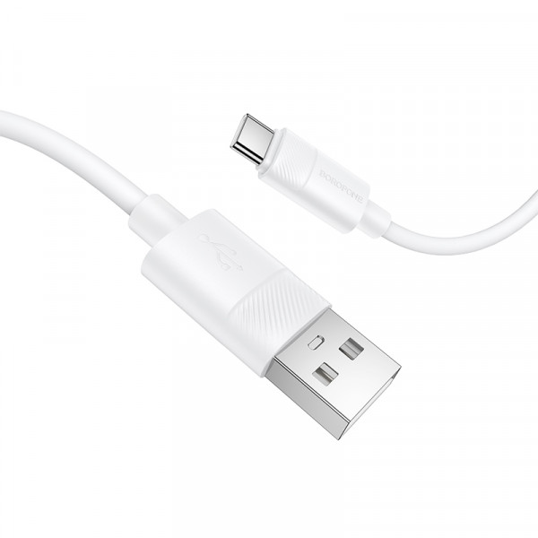 Кабель BOROFONE BX123 Leya silicone charging data cable Type-C White (6941991124228)