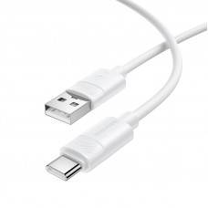 Кабель BOROFONE BX123 Leya silicone charging data cable Type-C White (6941991124228)