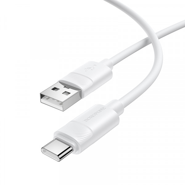 Кабель BOROFONE BX123 Leya silicone charging data cable Type-C White (6941991124228)