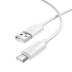 Кабель BOROFONE BX123 Leya silicone charging data cable Type-C White (6941991124228)