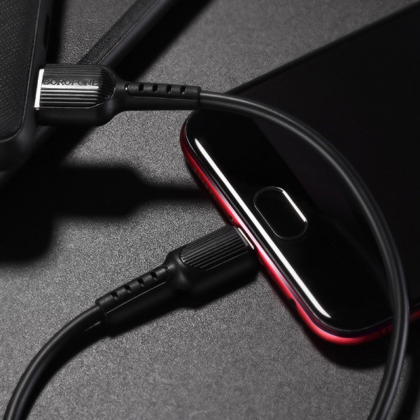 Кабель BOROFONE BX16 USB to Micro 2A, 1m, PVC, TPE connectors, Black