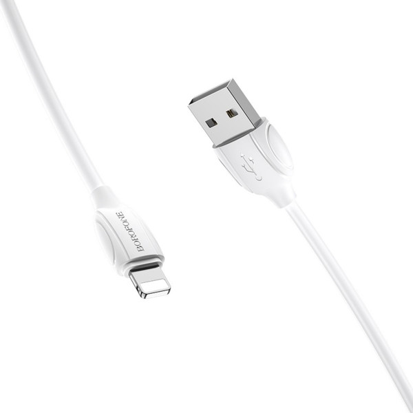 Кабель BOROFONE BX19 USB to iP 2.4A, 1m, PVC, TPE connectors, Білий