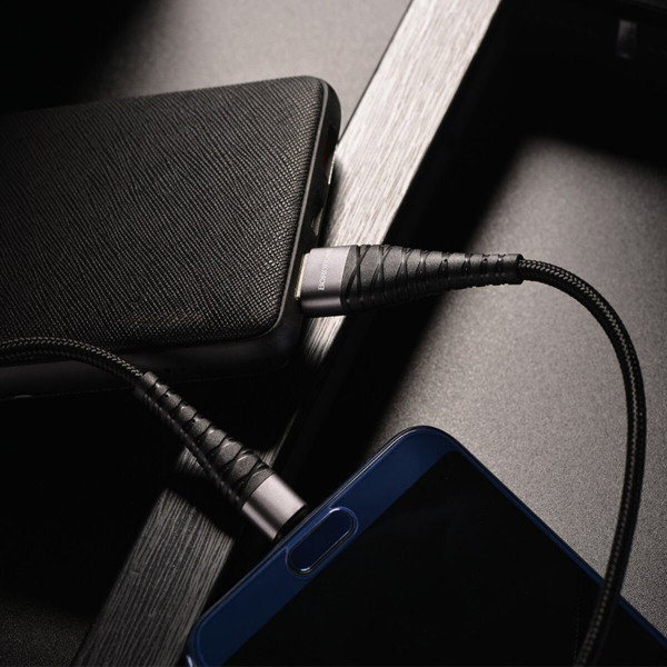 Кабель BOROFONE BX32 USB to Type-C 2.4A, 1m, nylon, aluminum+TPE connectors, Чорний