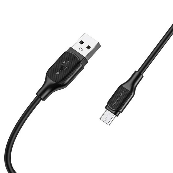 Кабель BOROFONE BX42 USB to Type-C 3A, 1m, silicone, TPE connectors, Чорний
