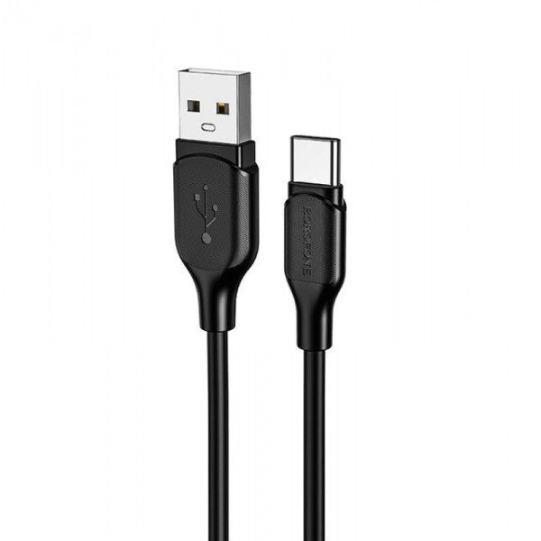 Кабель BOROFONE BX42 USB to Type-C 3A, 1m, silicone, TPE connectors, Чорний