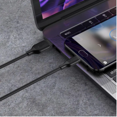 Кабель BOROFONE BX42 USB to Type-C 3A, 1m, silicone, TPE connectors, Чорний